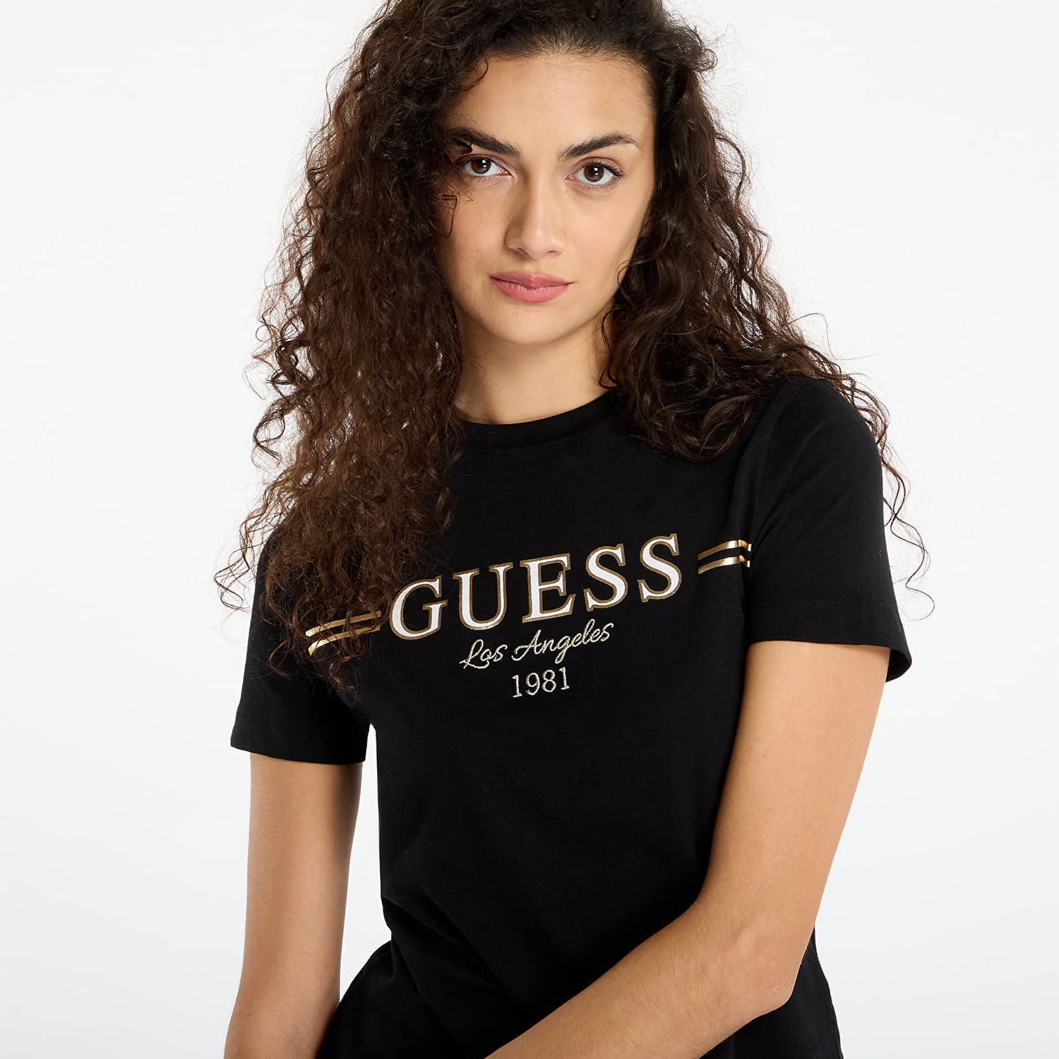Tričko GUESS T-Shirt Bibia Ss Los Angeles 1981 Čierna | V5BI15KA260-JBLK, 1