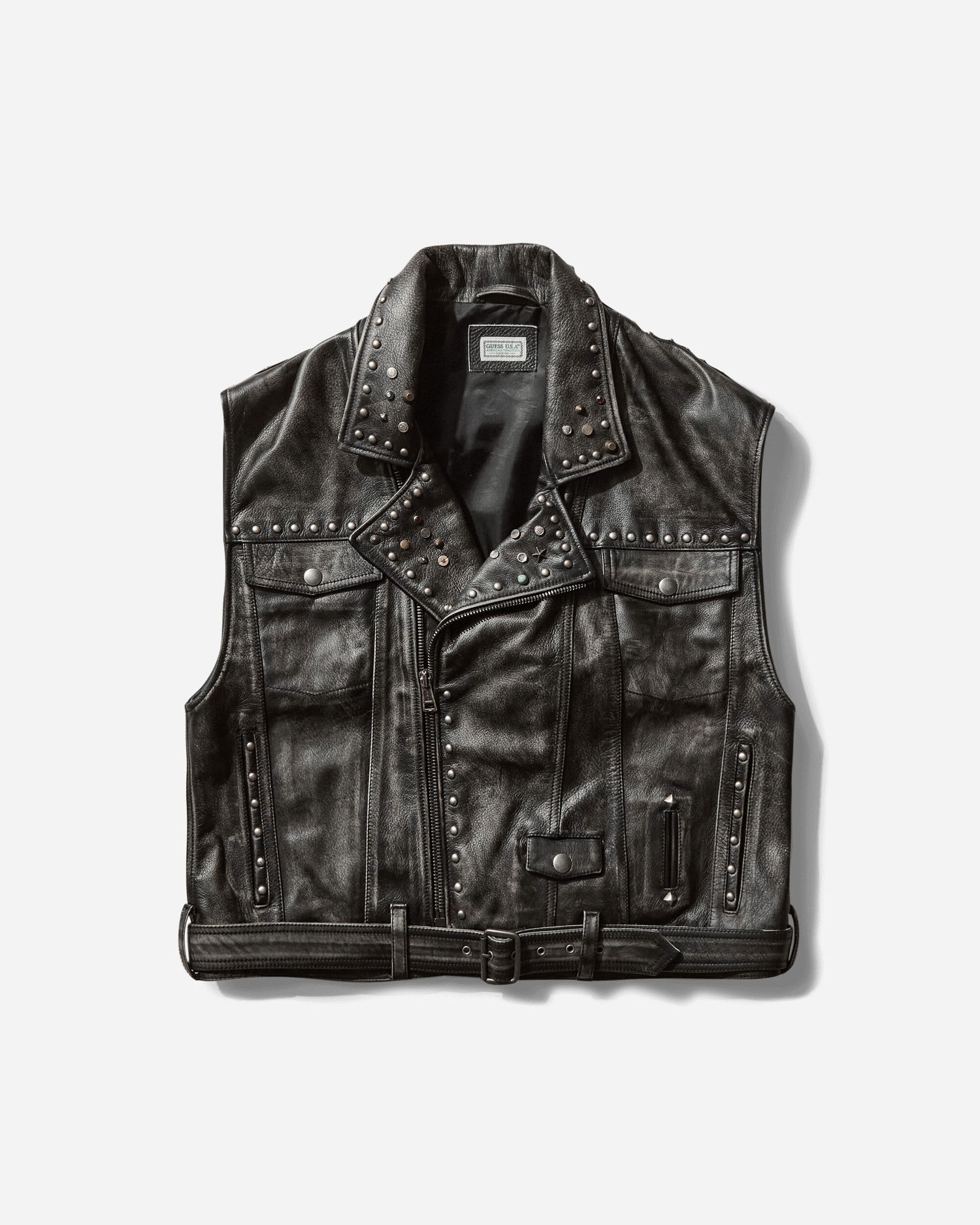 Vesta GUESS Studded Leather Vest Čierna | M5GN47L0U80 JTMU, 1