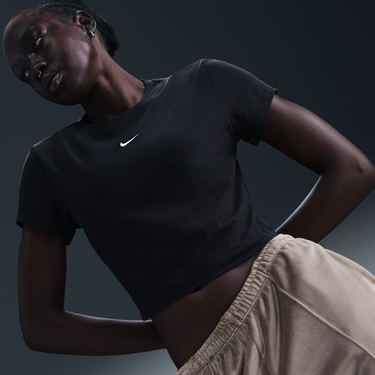 Tričko Nike Sportswear Chill Knit Cropped T-Shirt Čierna | HF9538-011, 4