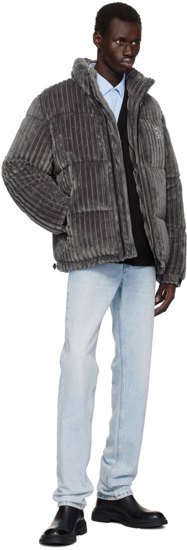 Prešívaná bunda BOSS Faux-Fur Puffer Jacket Šedá | 50521464, 3