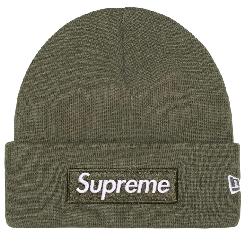 Kulicha Supreme New Era Box Logo Beanie Zelené | FW25BN5 LIGHT OLIVE