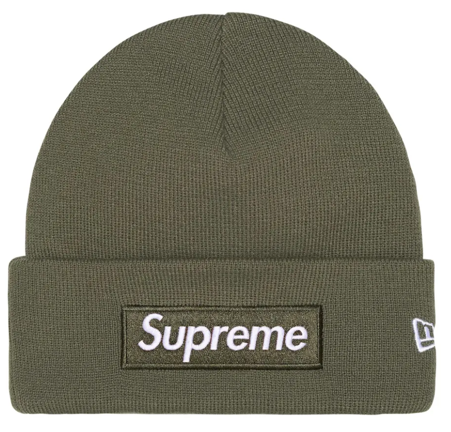 Kulicha Supreme New Era Box Logo Beanie Zelené | FW25BN5 LIGHT OLIVE, 0