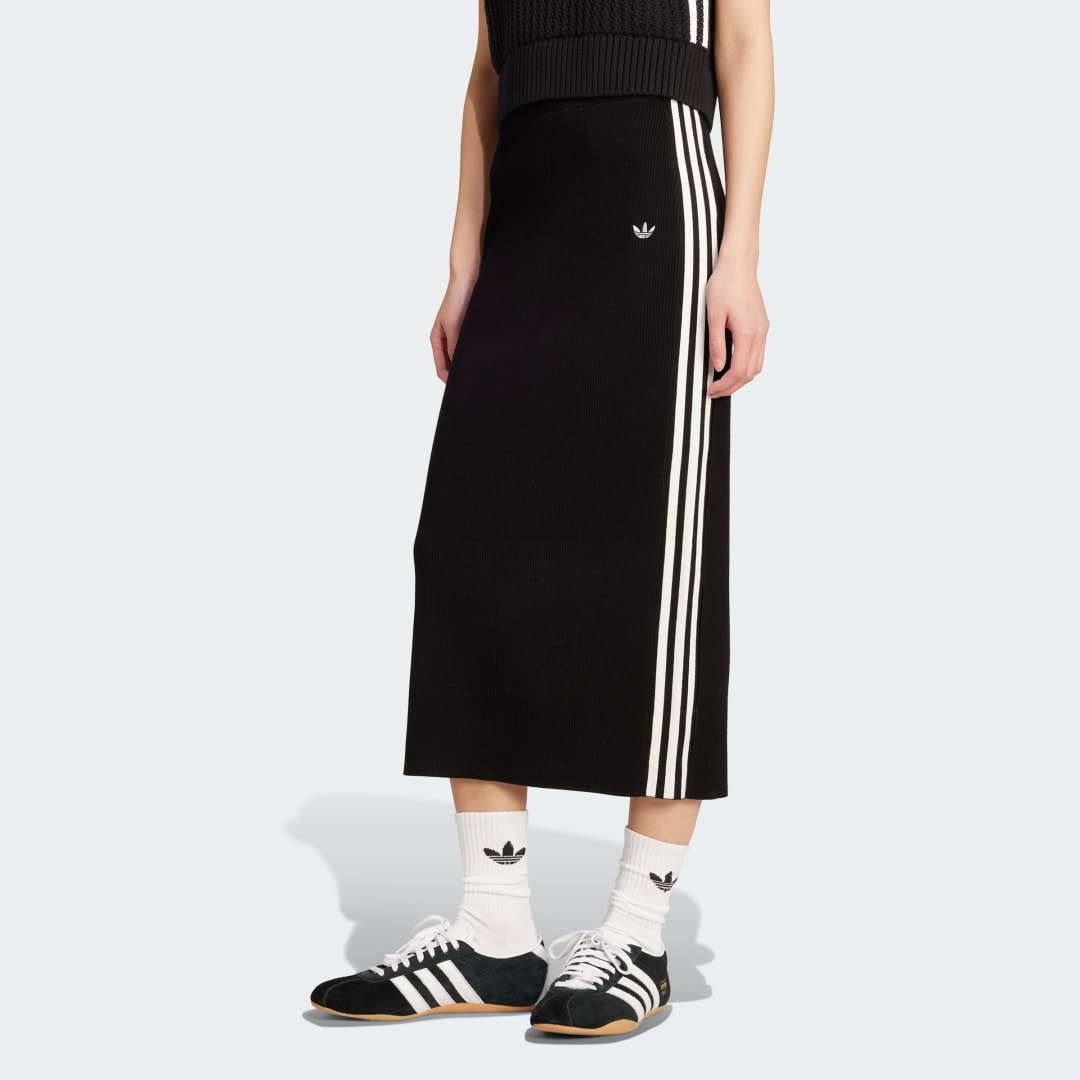 Sukňa adidas Performance Adicolor 3-Stripes Knit Skirt Čierna | JW2661, 0
