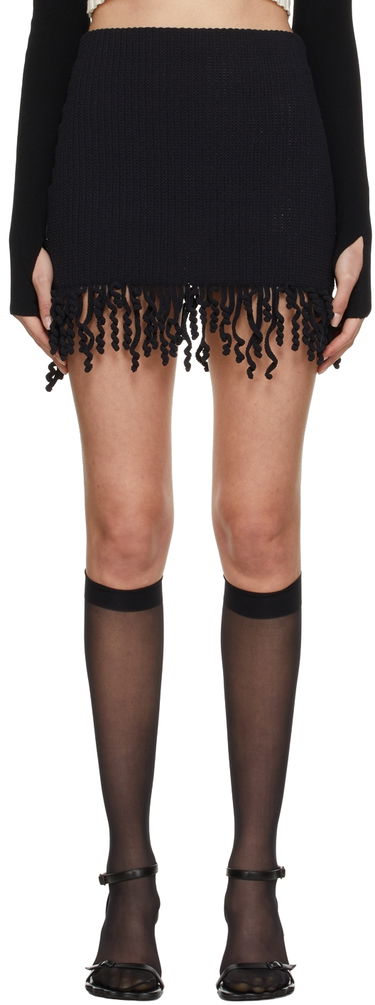 Sukňa Dion Lee Cotton Miniskirt with Fringe Čierna | A7570S22, 0