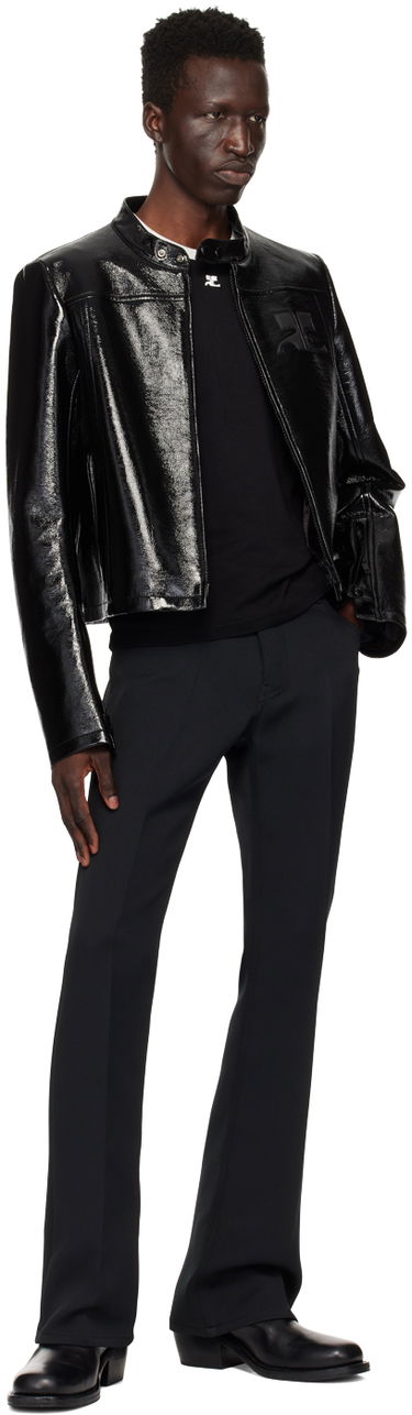 Bunda Courrèges Iconic Leather Jacket Čierna | 124CBL175VY0014, 3