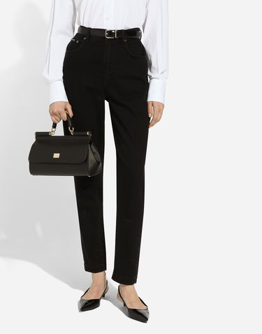 Kabelka Dolce & Gabbana Dolce & Gabbana Sicily Elongated Leather Handbag Čierna | BB7117A100180999, 1