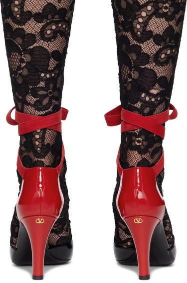 Tenisky a topánky Valentino Valentino Garavani Foliefoliage Lace Heels Červená | 6W0S0LT5UTM, 1