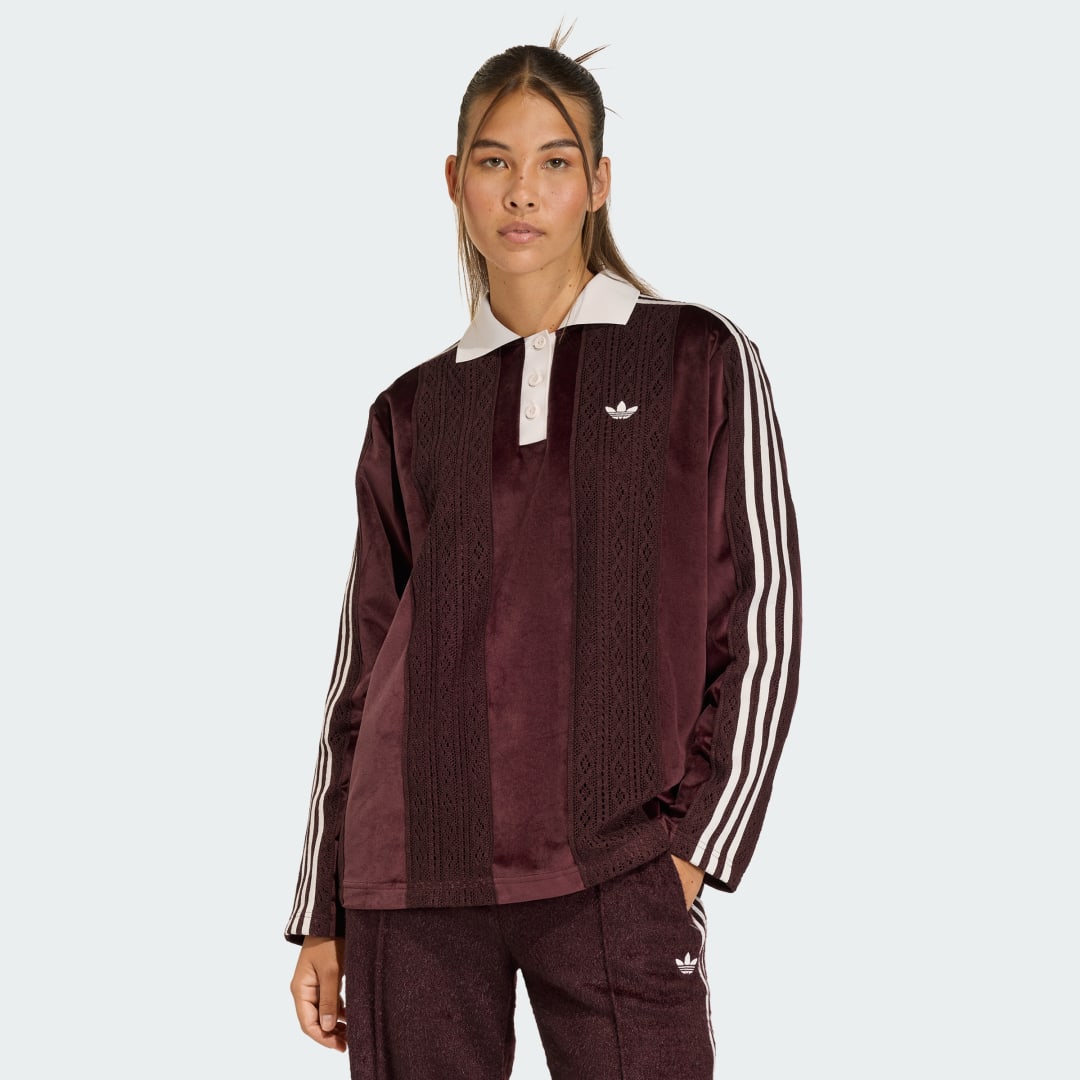 Polo tričko adidas Performance adidas Originals Winterized Long Sleeve Polo Vínová | KS7795, 0