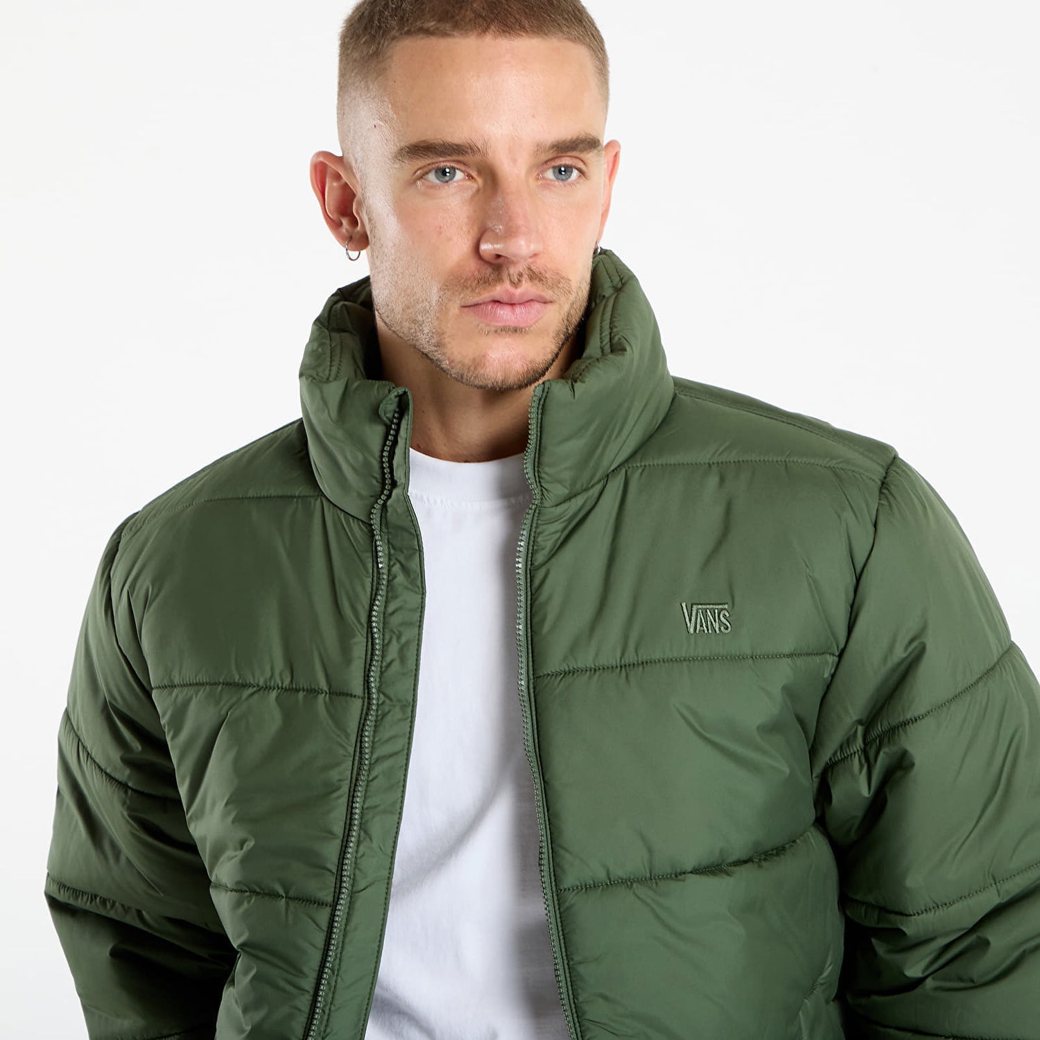 Prešívaná bunda Vans Hillgate No Hood Puffer Zelené | VN000PJ9EN61, 1