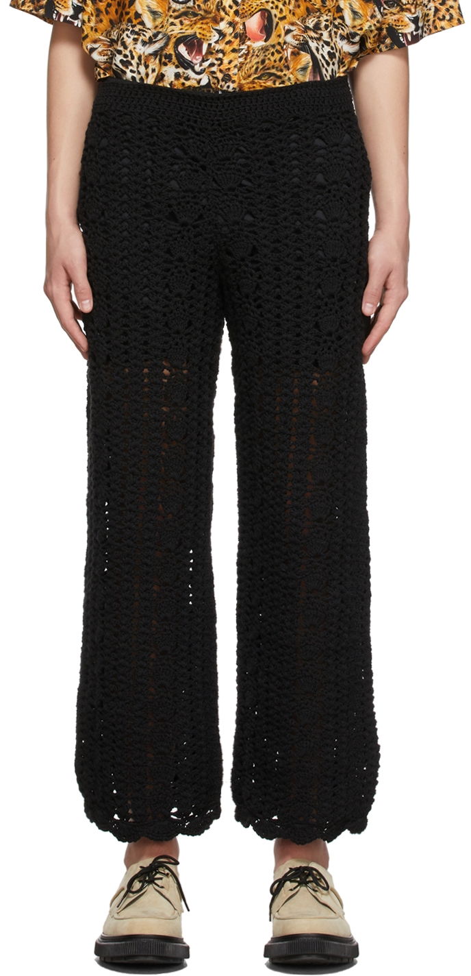Nohavice Soulland Knitted Wide Leg Trousers Čierna | 21120-1162, 0