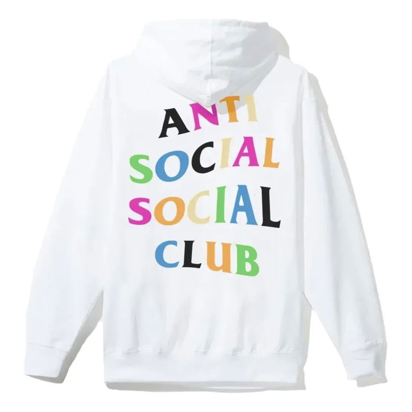 Mikina Anti Social Social Club Rainbow Logo Hoodie Biela | ASSC-SS21-002