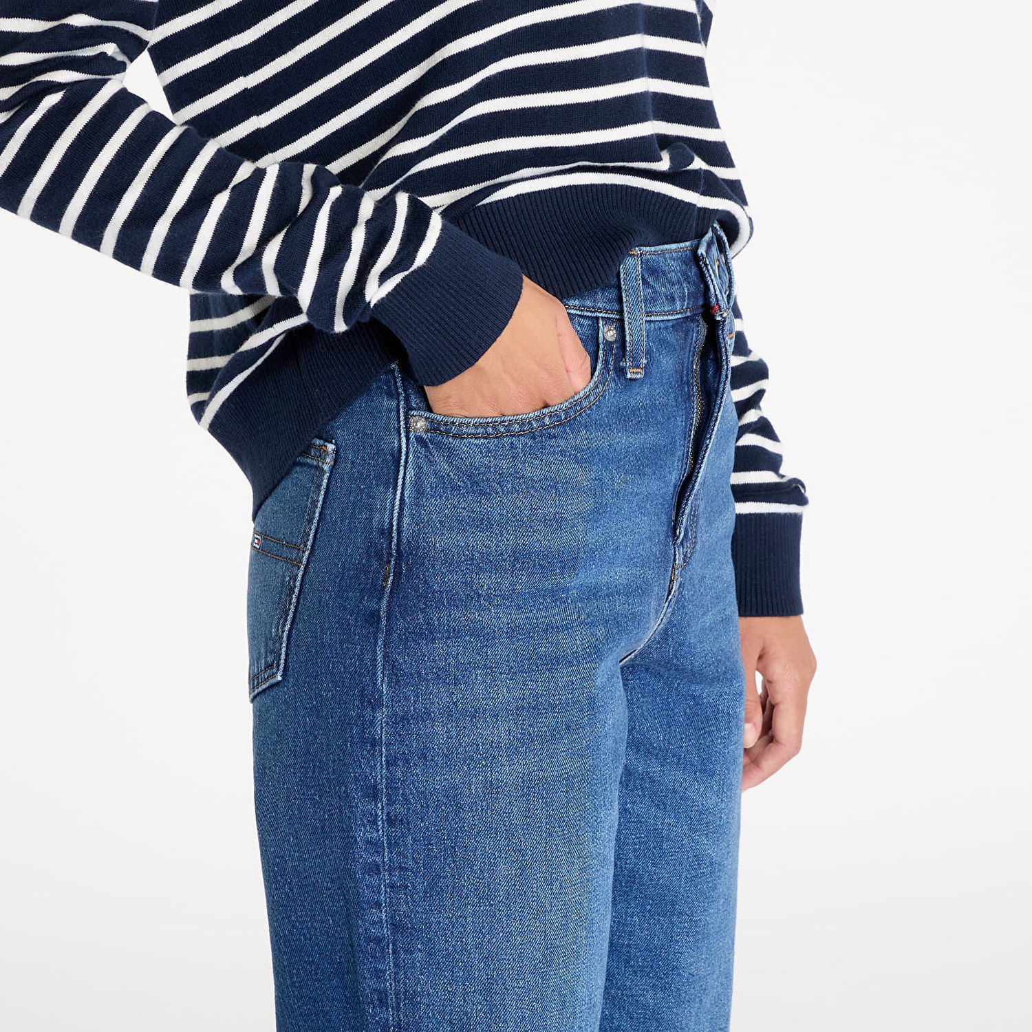 Džínsy Tommy Hilfiger Izzie Hgh Slim Straight Jeans Denim Modrá | DW0DW19600 1BK, 1