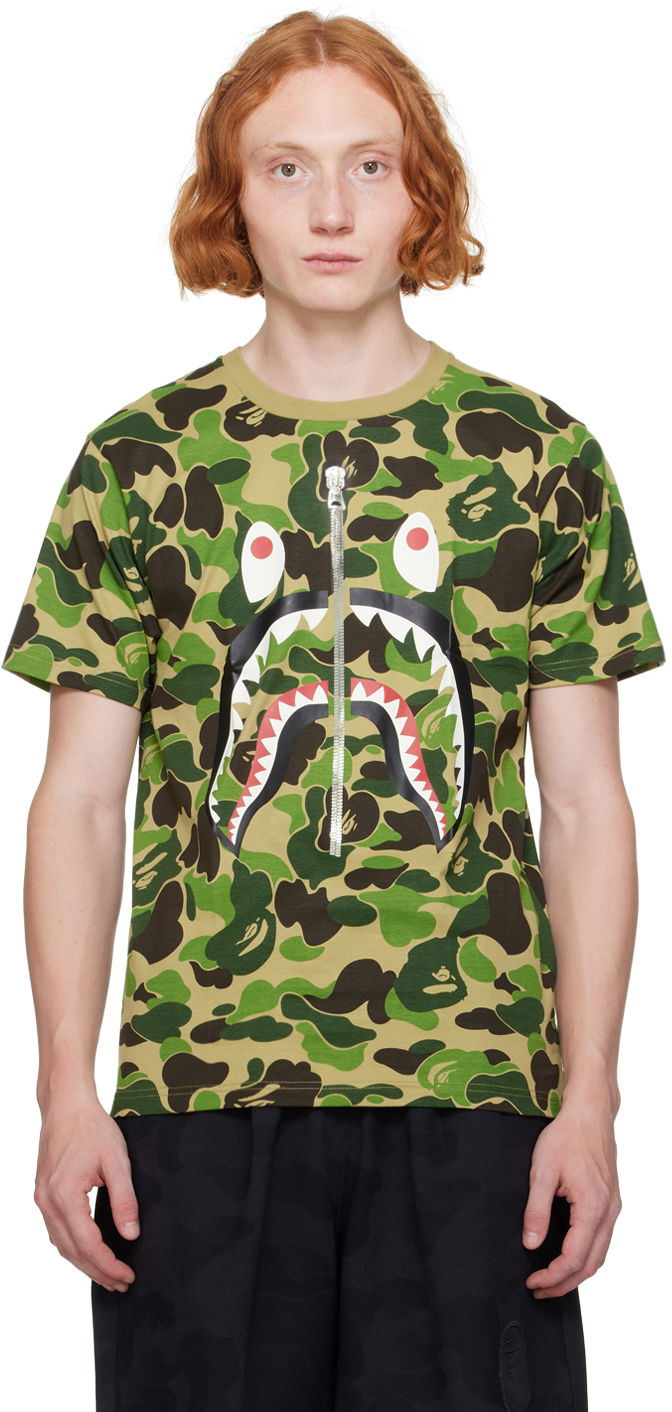 Tričko BAPE Green ABC Camo Shark T-Shirt Zelené | 001CSK301004M, 0