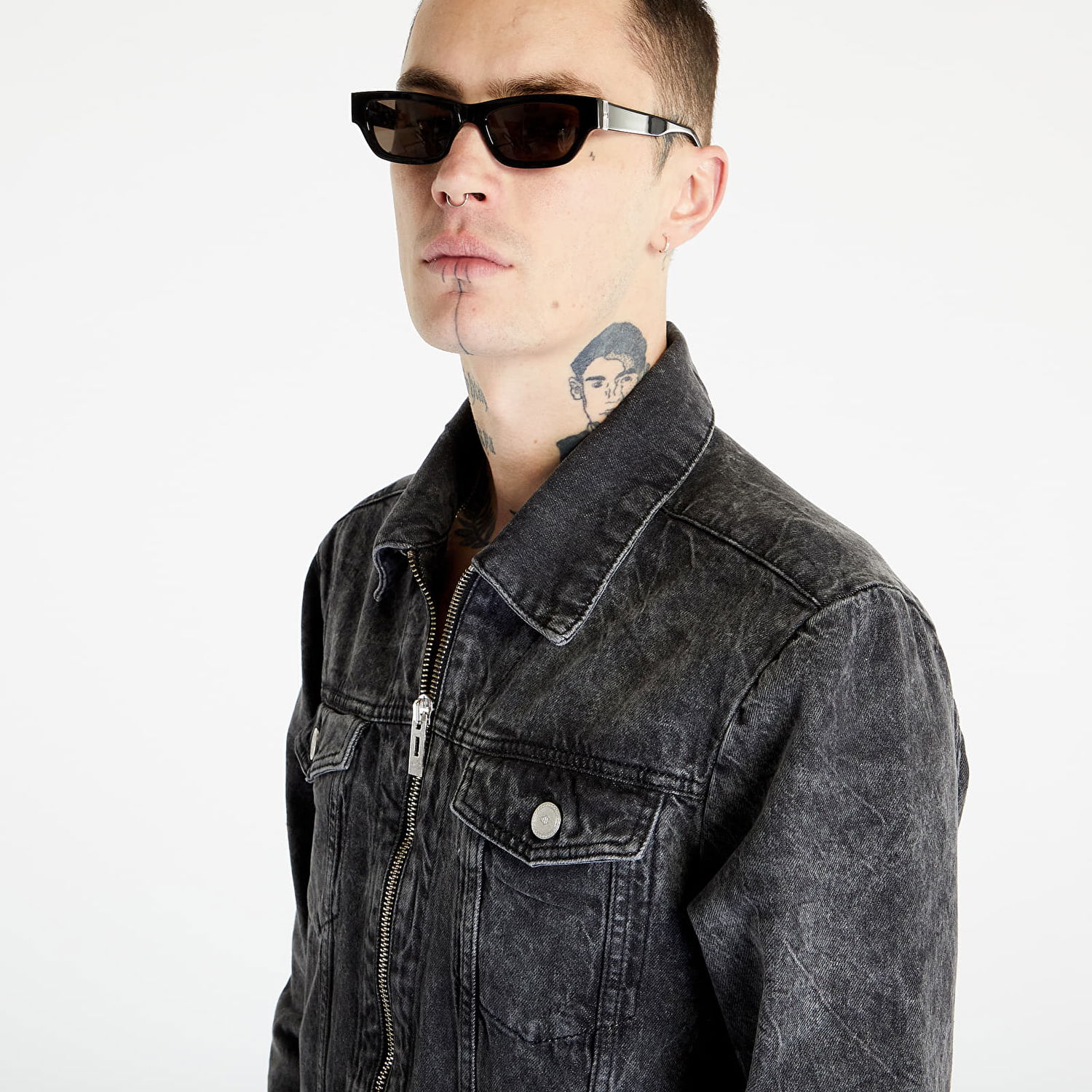 Bunda Han Kjøbenhavn Zip Denim Jacket Washed Šedá | M-132523, 1