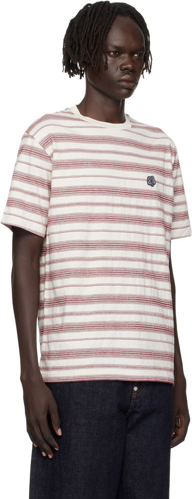 Tričko KENZO Kenzo Paris 'Boke Flower' Embroidered Striped T-Shirt Biela | FF65TS2534SC, 1