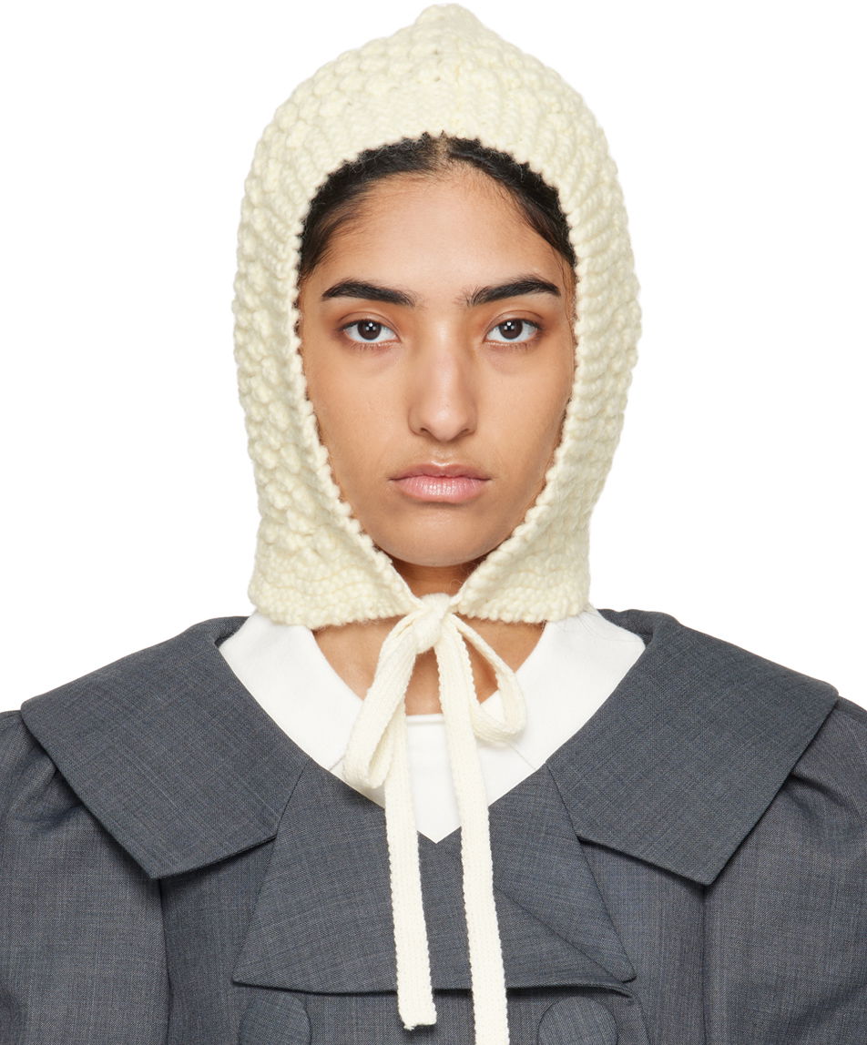 Kulicha SHUSHU/TONG SHUSHU/TONG Tied Knit Hood Biela | MWDCAC06 ACR001, 0