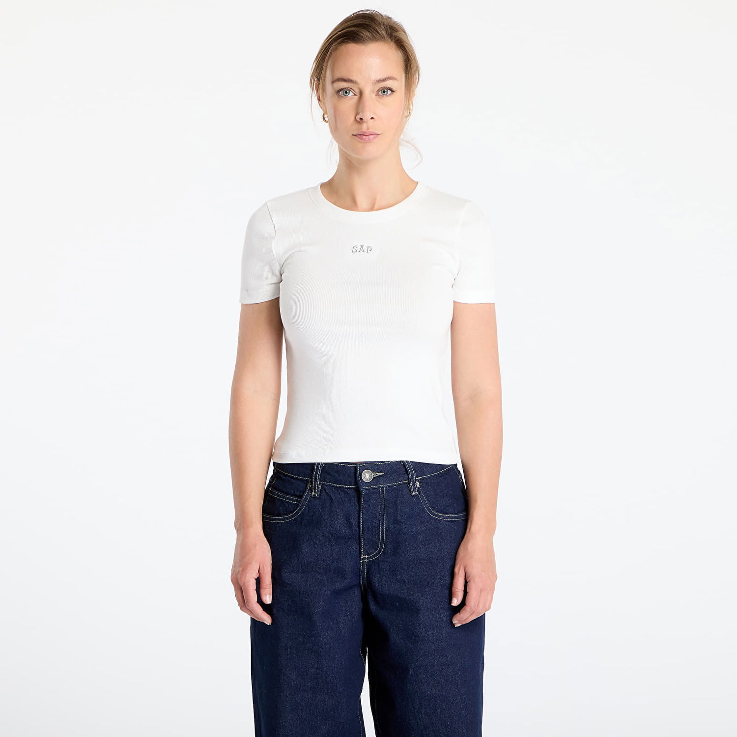 Tričko GAP GAP Modern Rib Short Sleeve T-Shirt Biela | 637782-02, 0