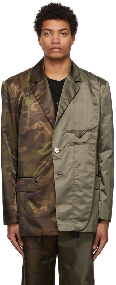 Bunda Feng Chen Wang Feng Chen Wang Camouflage Paneled Blazer Zelené | FS13JAC112, 0