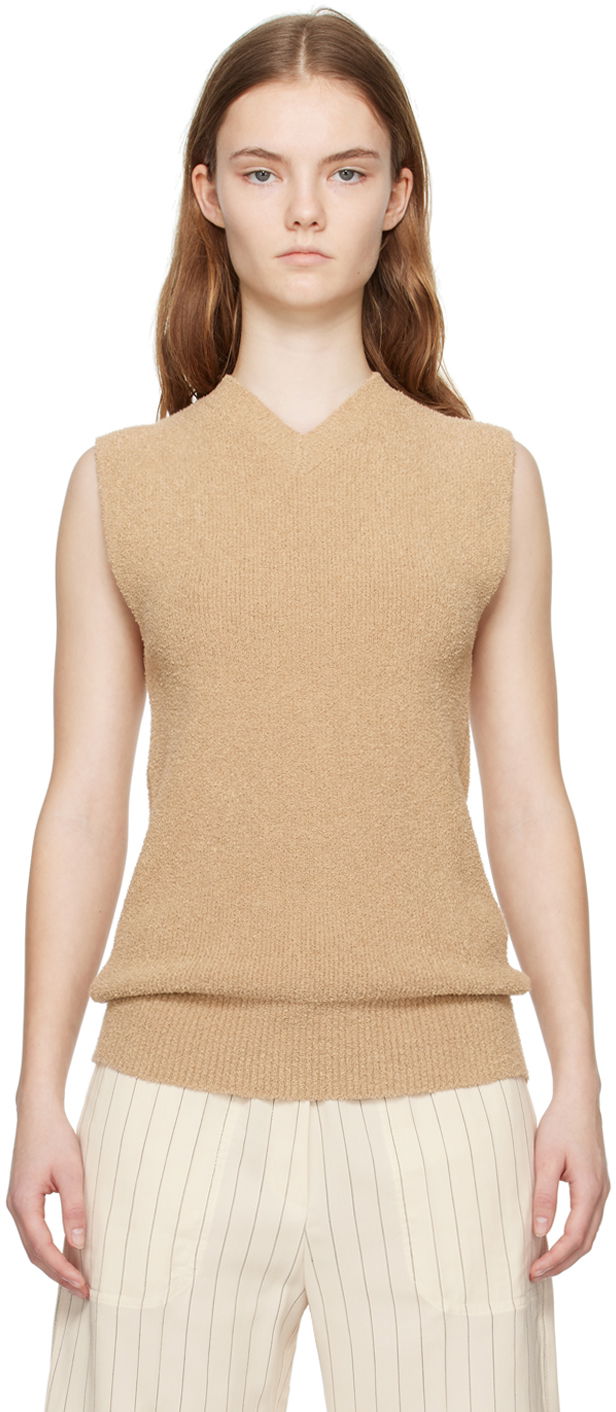 Sveter TOTEME TOTEME V-Neck Tank Top Béžová | 242-WRT2210-YA0043, 0