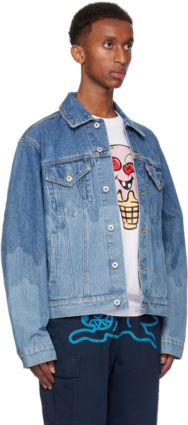 Bunda BBC IceCream ICECREAM Lazer Drip Trucker Denim Jacket Modrá | IC24369, 1