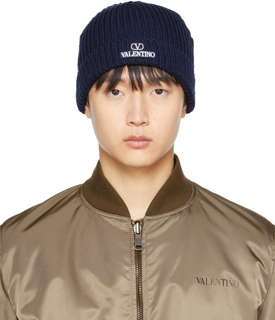 Kulicha Valentino Garavani Logo Beanie Navy | 1Y2HB01DFDK, 0