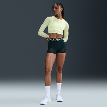 Crop Top Nike Pro Training Shorts with Mesh Panels Žltá | HJ1172-478, 1