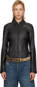 L-Egrad Distressed Leather Jacket