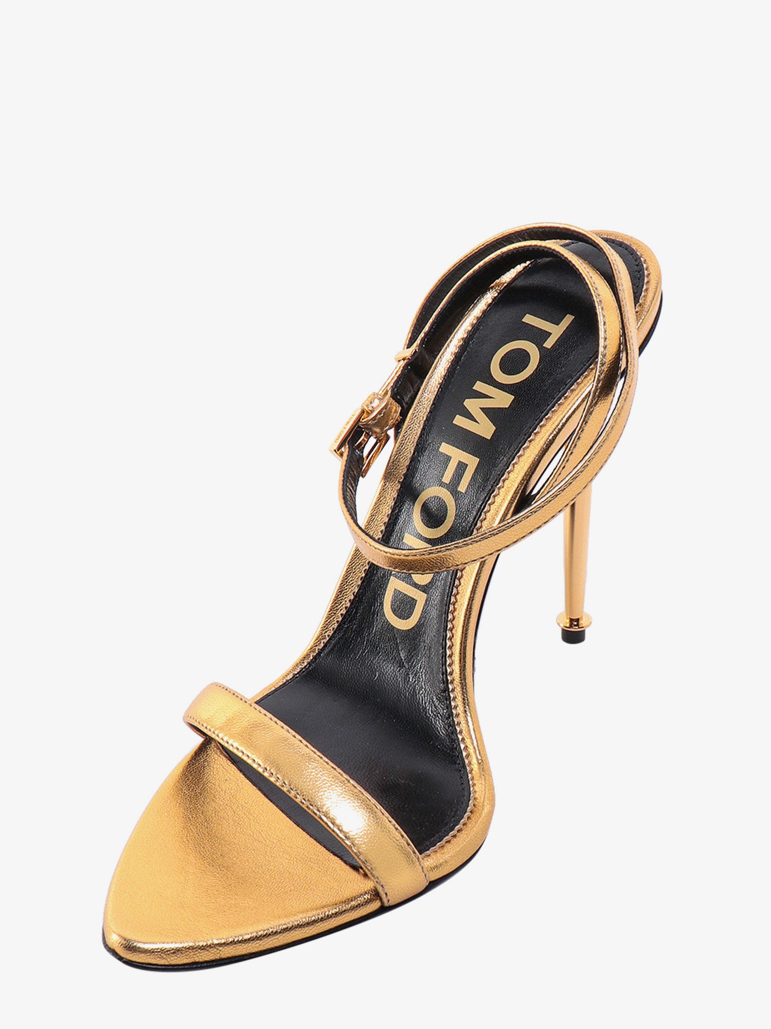 Metallic Leather Padlock Sandals