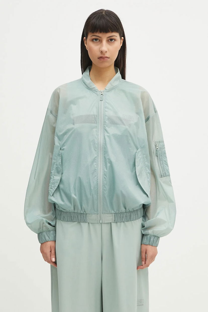 Bomber bunda Maison Margiela MM6 Maison Margiela x Salomon Transitional Translucent Bomber Jacket Tyrkysová | S52AM0327