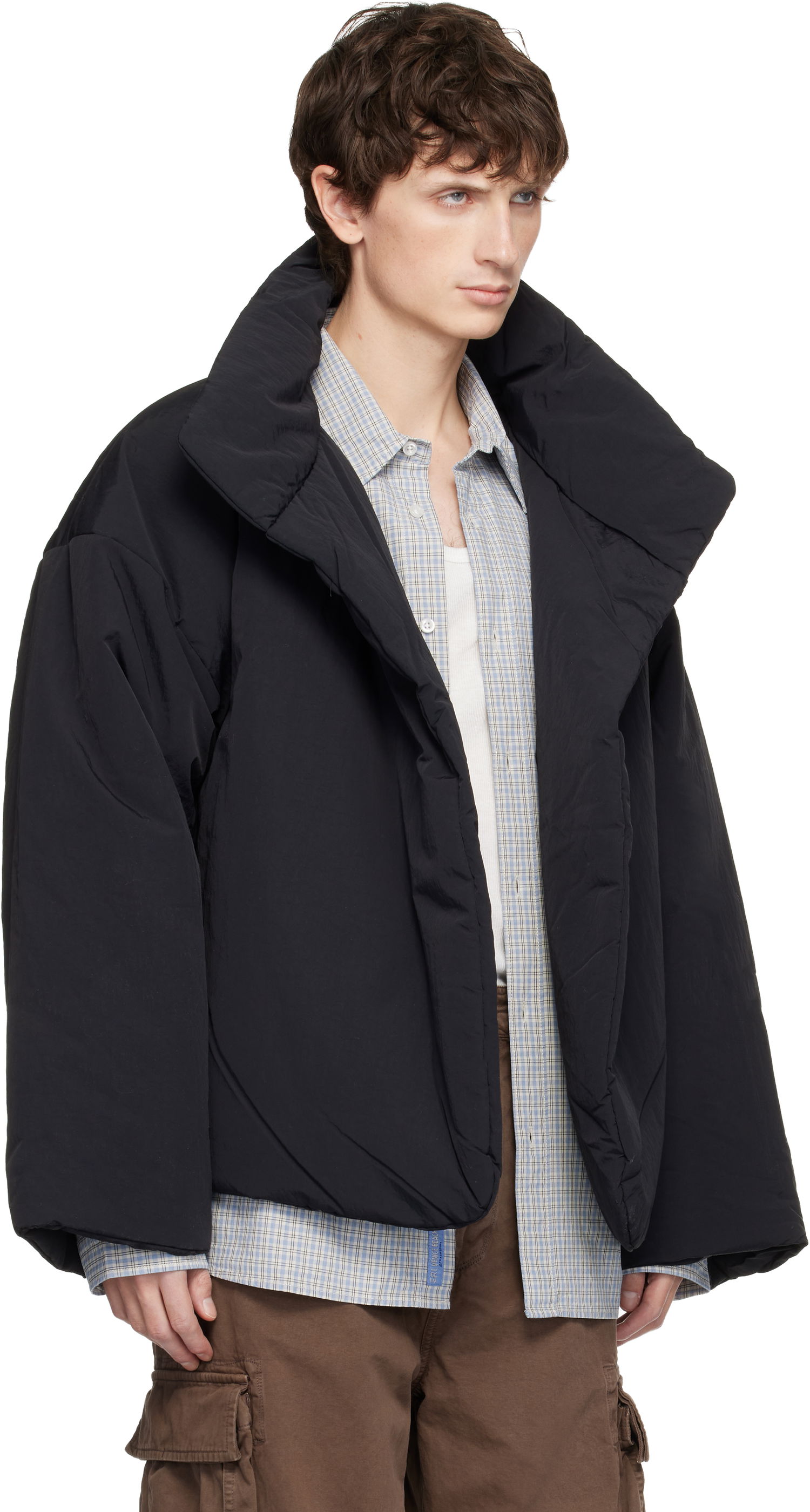 Prešívaná bunda ERL Crinkled Puffer Jacket Čierna | ERL11C001, 1