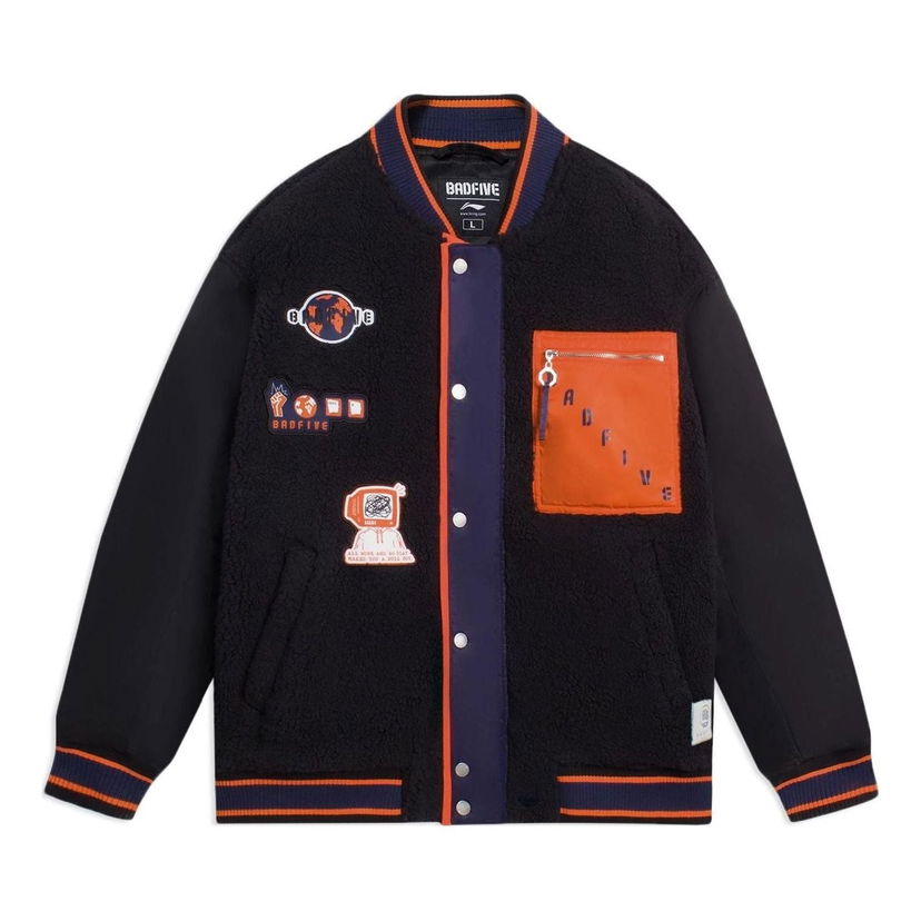 Bomber bunda Li-Ning Graphic Baseball Jacket Čierna | AFDSA73-2