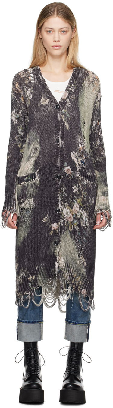 Sveter R13 R13 Distressed Floral Long Cardigan Rôznofarebný | R13WY102-Y165A, 0