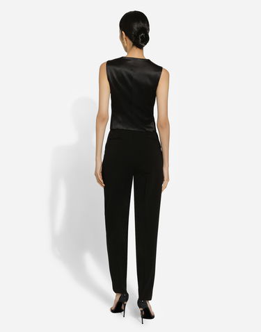 Vesta Dolce & Gabbana Dolce & Gabbana Wool Twill Vest Čierna | F79H5TFUBGCN0000, 2