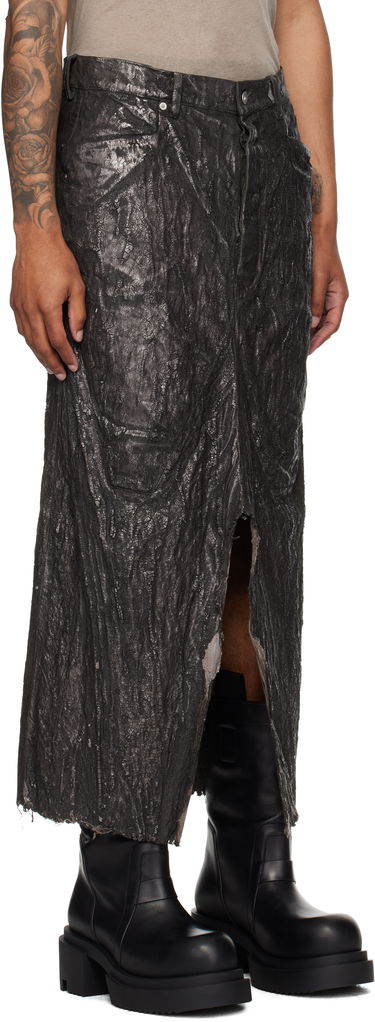 Sukňa Rick Owens Concordians Long Slivered Denim Skirt Čierna | RU02E1330 BZMT, 1