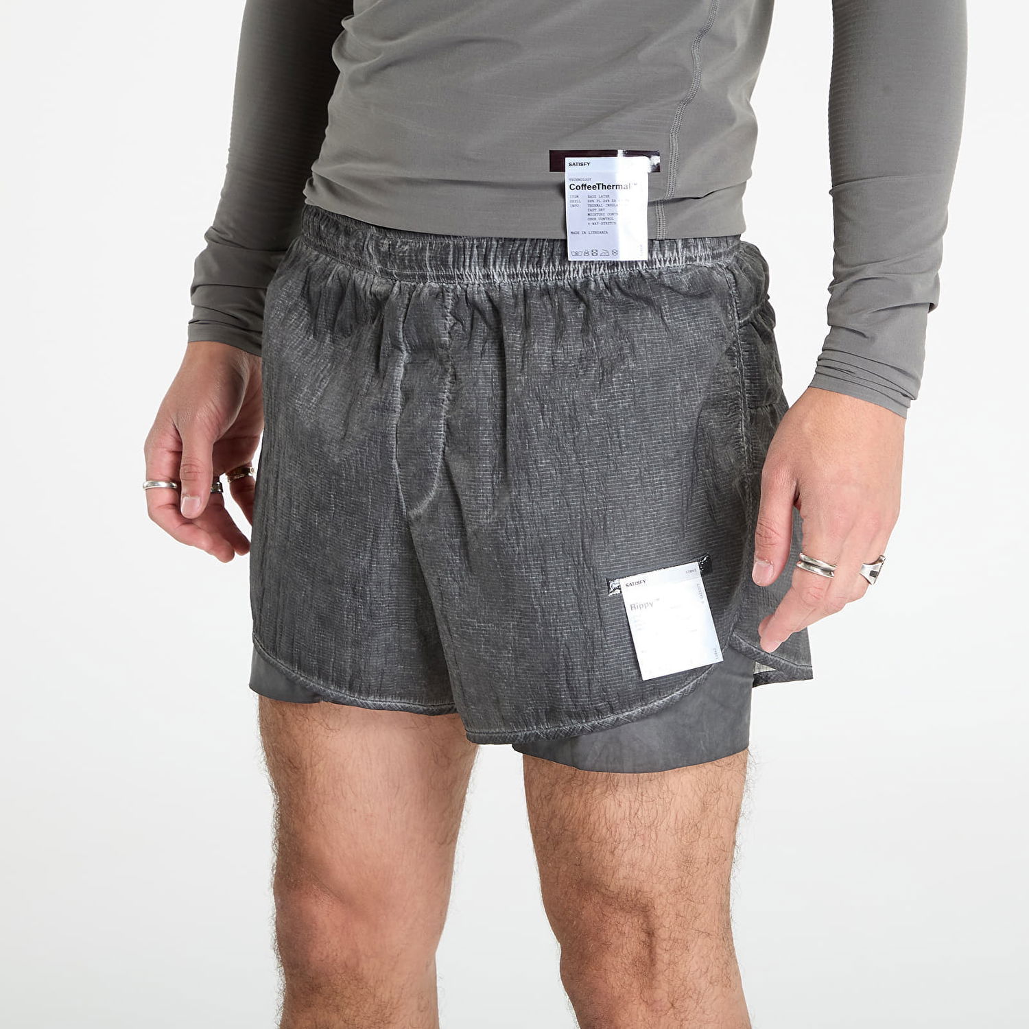 Šortky Satisfy Satisfy Rippy 3" Trail Shorts Šedá | 12042-00A00, 1