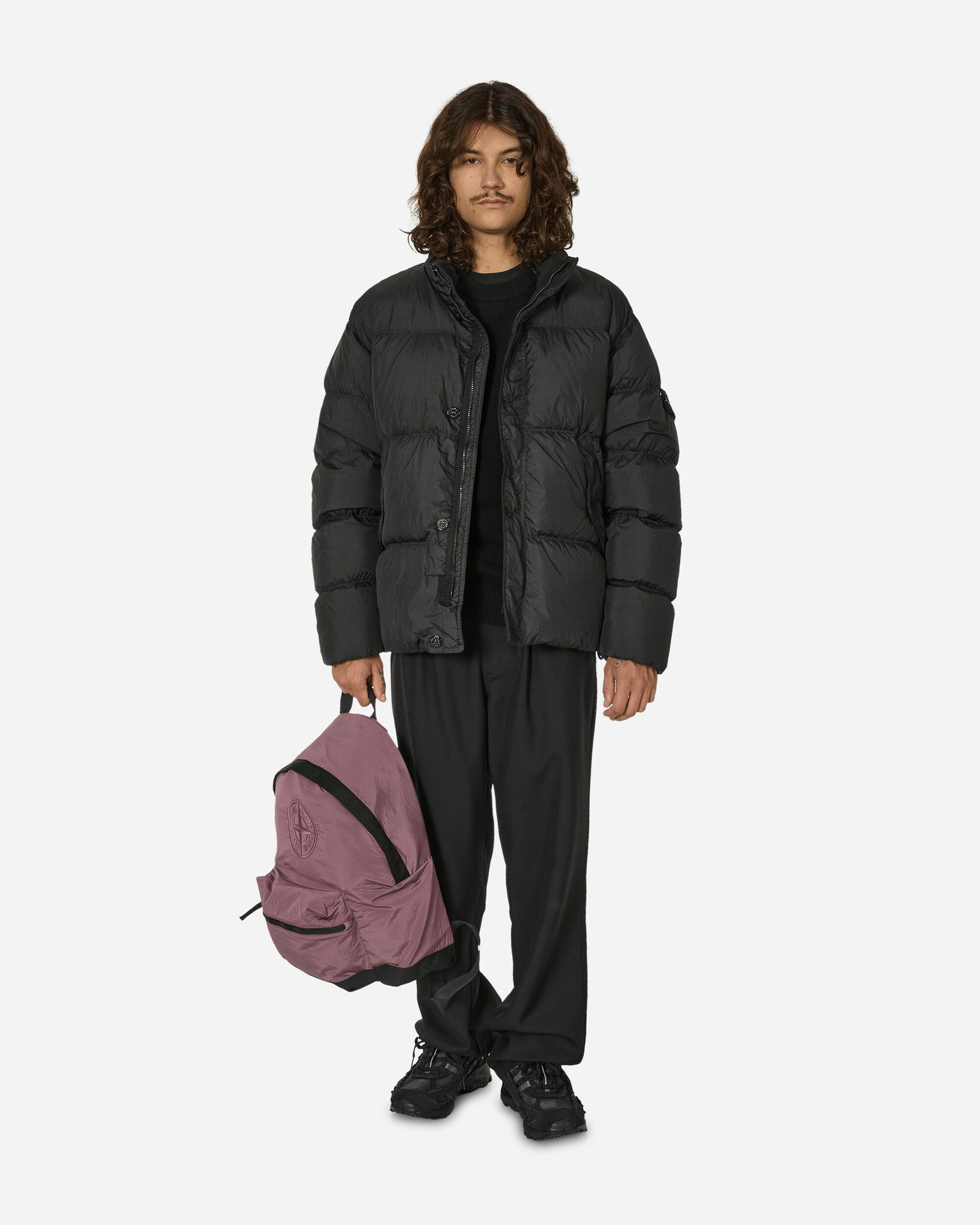 Crinkle Reps Down Jacket Black