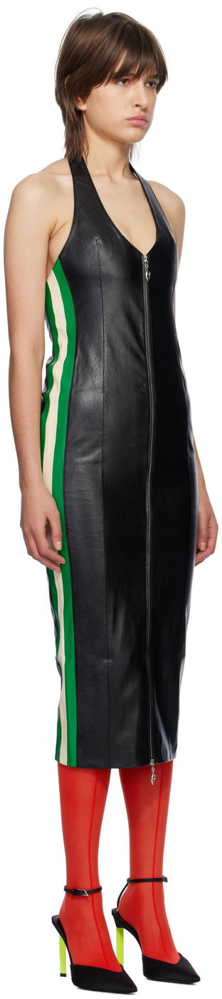 Šaty Miaou Miaou Hannah Jewett Harlow Faux-Leather Midi Dress Čierna | 5030VLBLK, 1