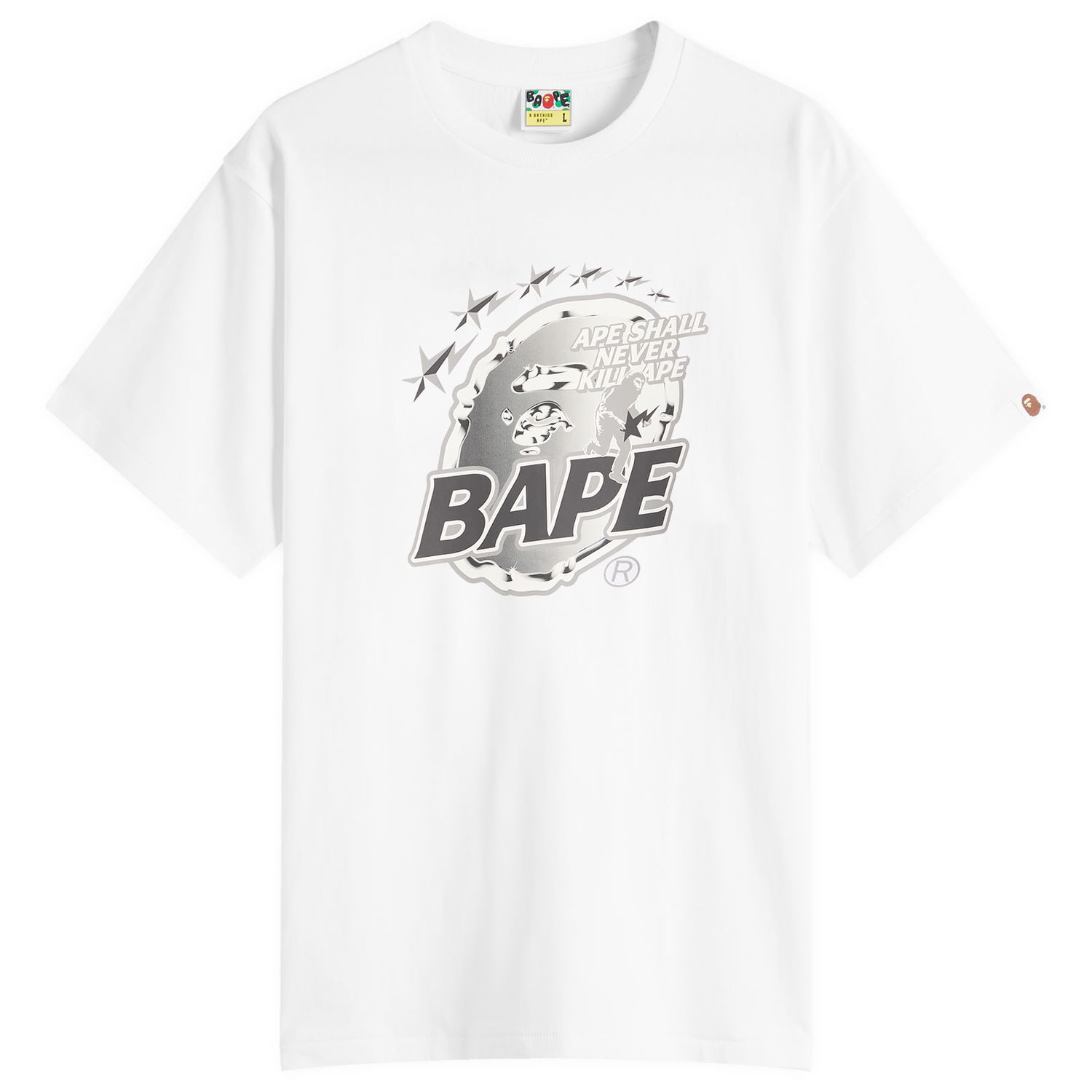 Tričko BAPE A Bathing Ape Metal Ape Head T-Shirt Biela | 001TEL801340M-WHT, 0