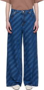 Marni Wide Leg Diagonal Stripe Jeans