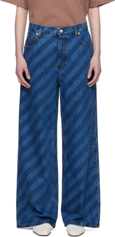 Džínsy Marni Marni Wide Leg Diagonal Stripe Jeans Modrá | PAJD0432A0 USCX36, 0