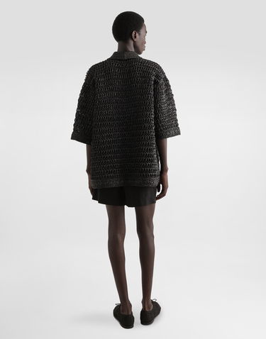 Košeľa Dolce & Gabbana Dolce & Gabbana Raffia Crochet Shirt Čierna | GXVA1TJAIREN0000, 2