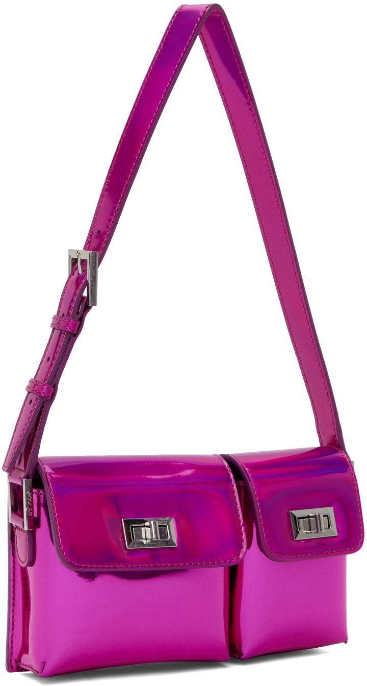 Double Pocket Metallic Shoulder Bag