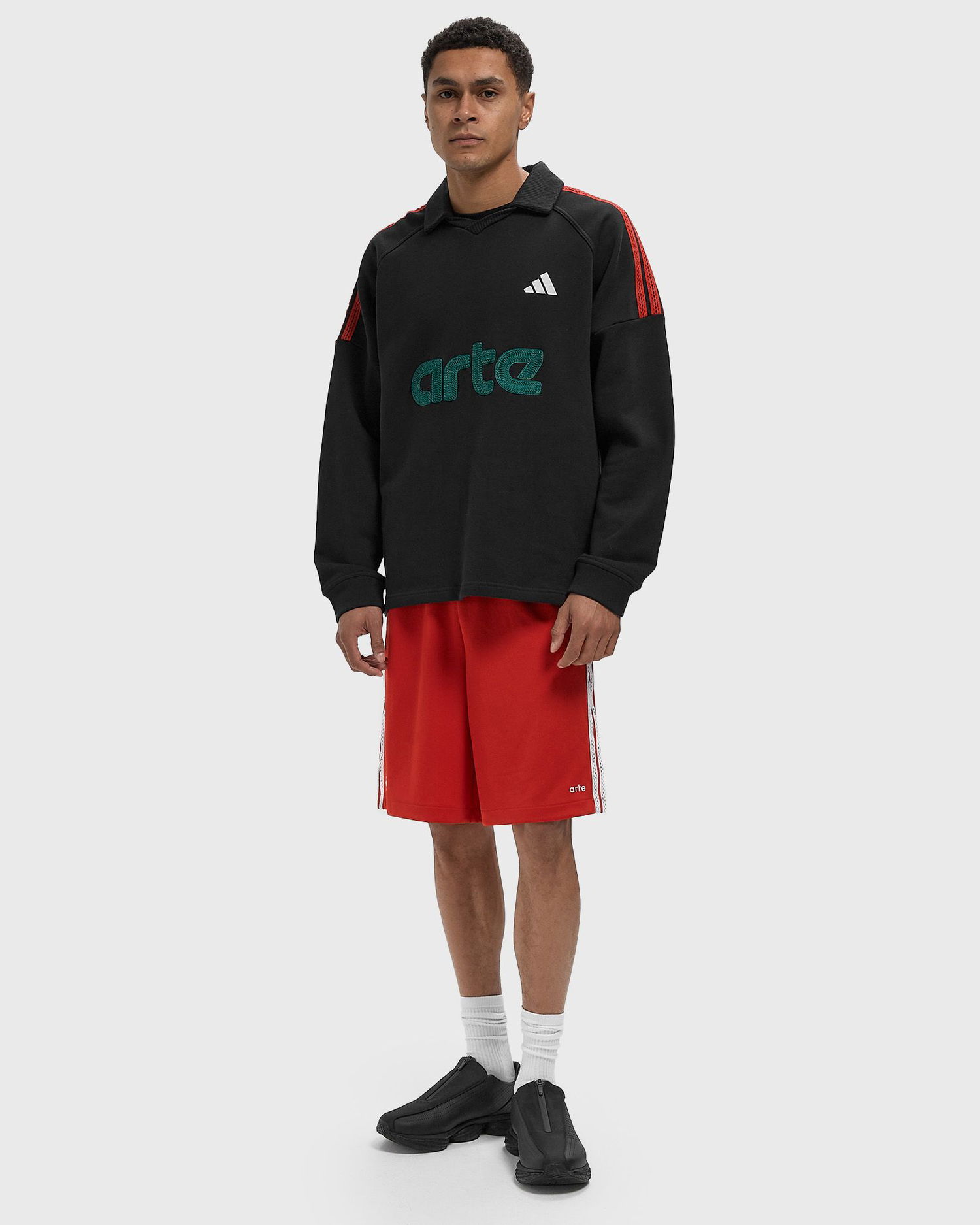Šortky adidas Originals ARTE Striped Athletic Shorts Červená | KD9316, 1