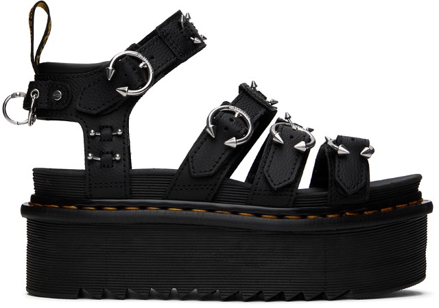 Blaire Piercing Leather Platform Sandals