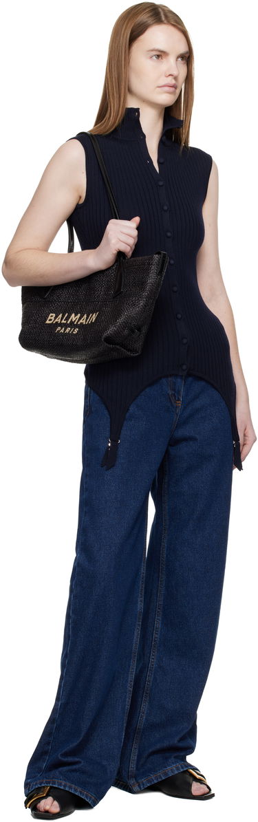 Tote bag Balmain Small Track Woven Tote Čierna | GN1FD039TRAA, 3