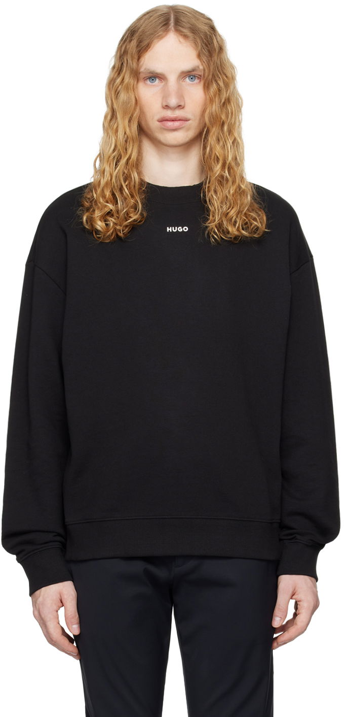 Sveter BOSS Cotton-Terry Logo Sweater Čierna | 50525892, 0