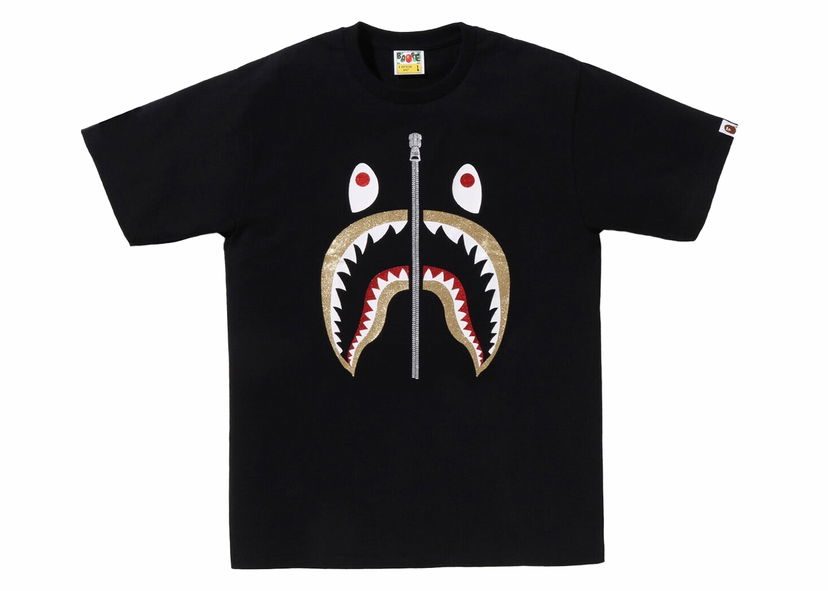 Tričko BAPE BAPE Glitter Shark Tee Black Čierna | 1J80-110-035