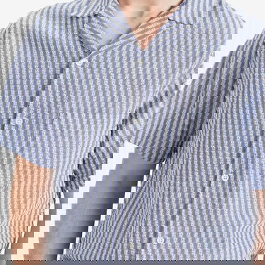 Košeľa Portuguese Flannel Jacquard Stripe Chambray Vacation Shirt Modrá | SS25-045-BLU, 5
