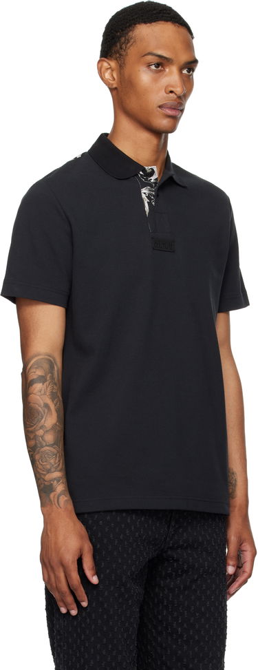 Polo tričko Versace Versace Jeans Couture Outline Barocco Polo Čierna | E78GAG627_EJ0003, 1