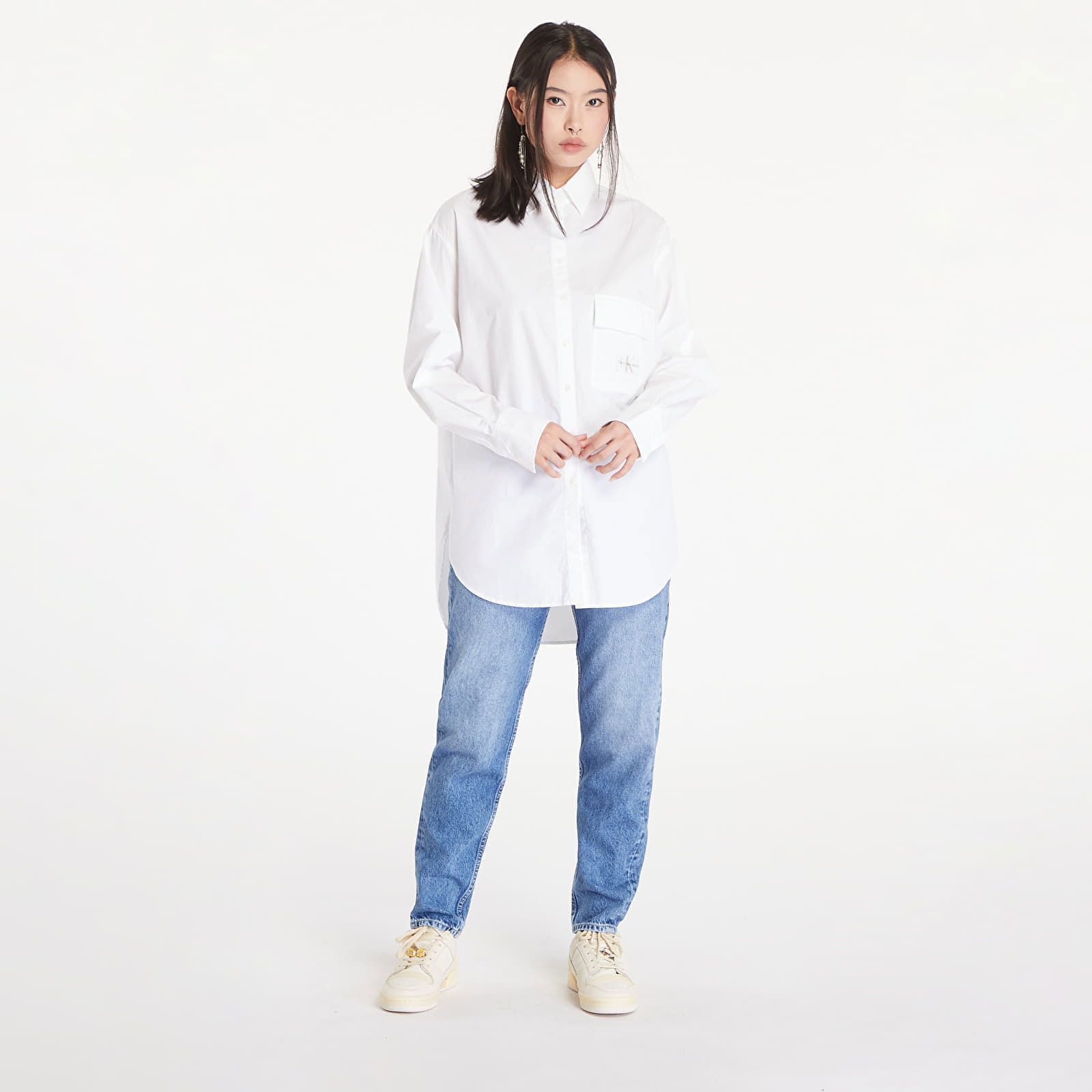 Long Cotton Utility T-Shirt Bright White